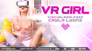 Hot Blonde Masturbates to Sexy VR Porn